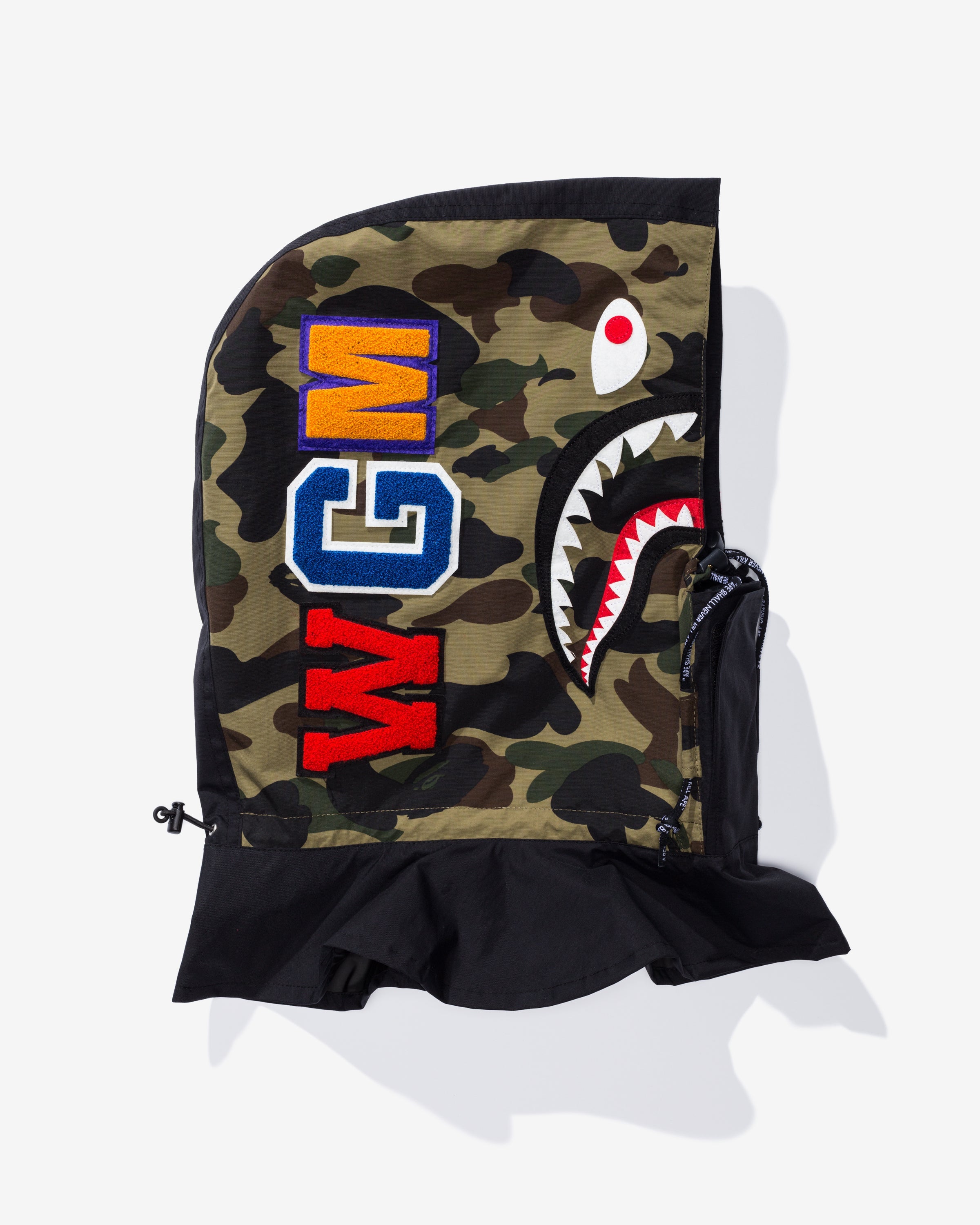 BAPE 1ST CAMO SHARK FACE MASK HOODIE - GREEN