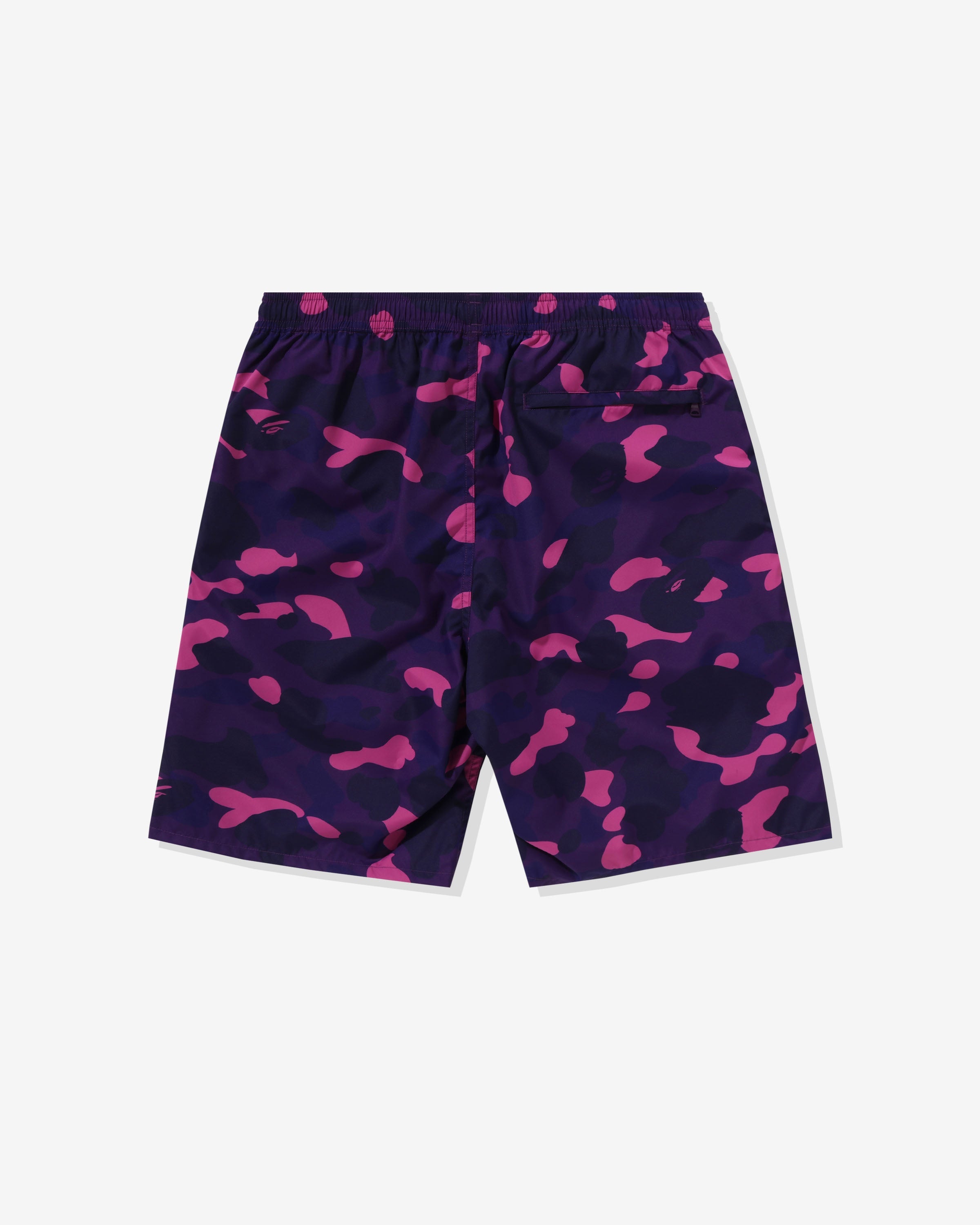 BAPE COLOR CAMO APE HEAD ONE POINT BEACH SHORT - PURPLE