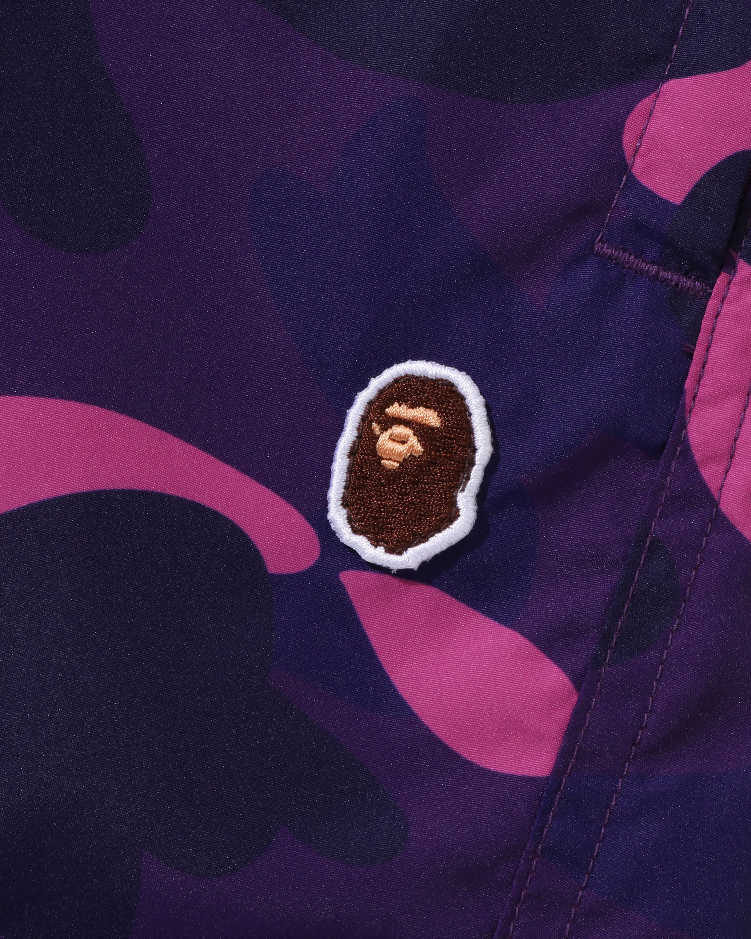 BAPE COLOR CAMO APE HEAD ONE POINT BEACH SHORT - PURPLE