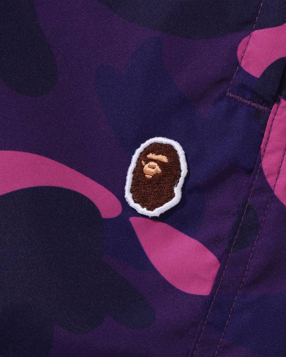 BAPE COLOR CAMO APE HEAD ONE POINT BEACH SHORT - PURPLE