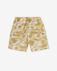 BAPE COLOR CAMO APE HEAD ONE POINT BEACH SHORT - YELLOW