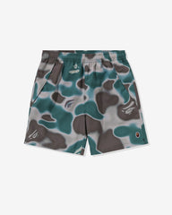 BAPE LIQUID CAMO ONE POINT BEACH SHORTS - OLIVEDRAB -