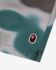 BAPE LIQUID CAMO ONE POINT BEACH SHORTS - OLIVEDRAB -