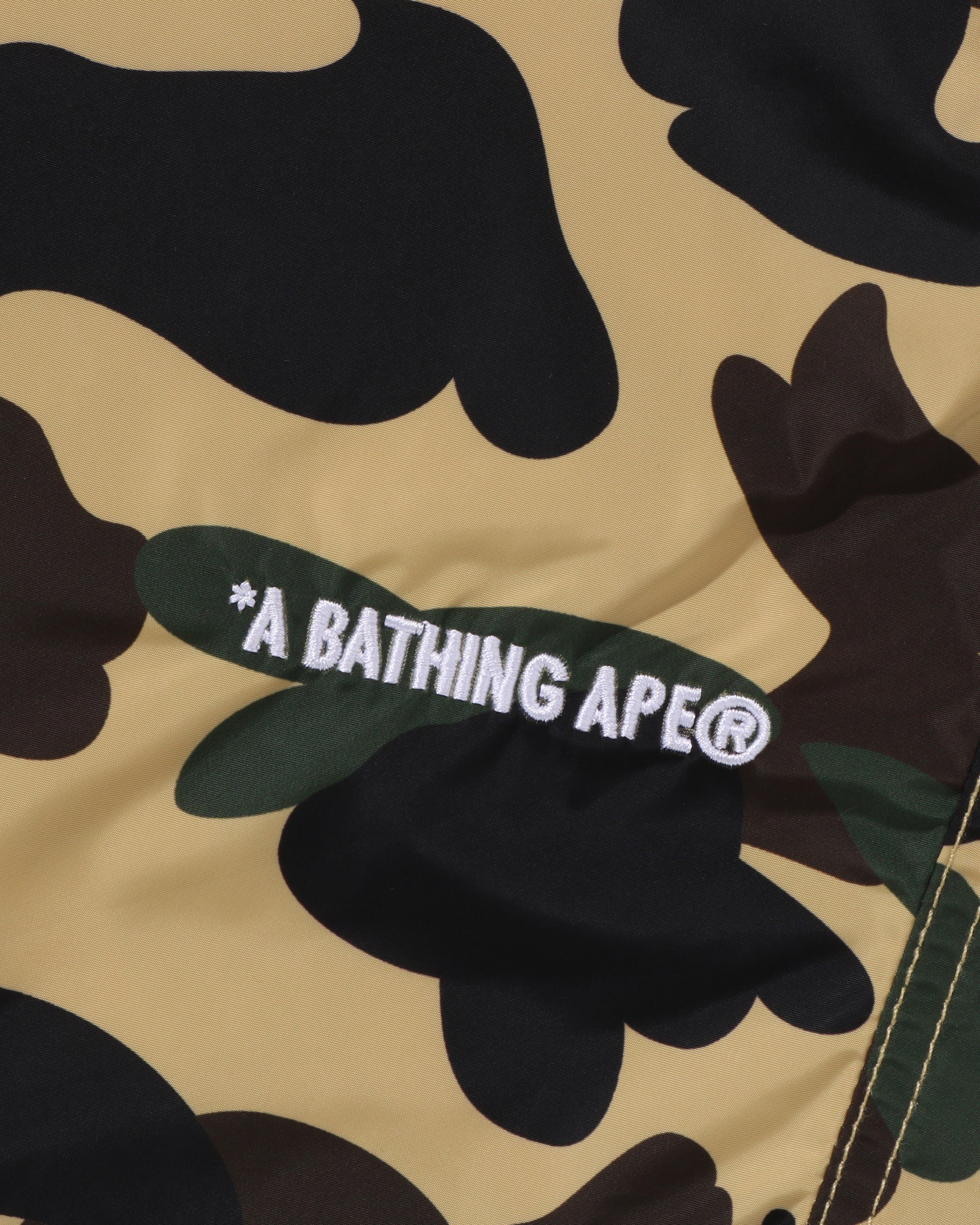 BAPE 1ST CAMO BEACH SHORTS - YELLOW