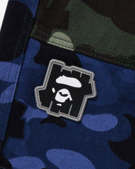 BAPE X UNDEFEATED COLOR CAMO FLANNEL PANTS - NAVY