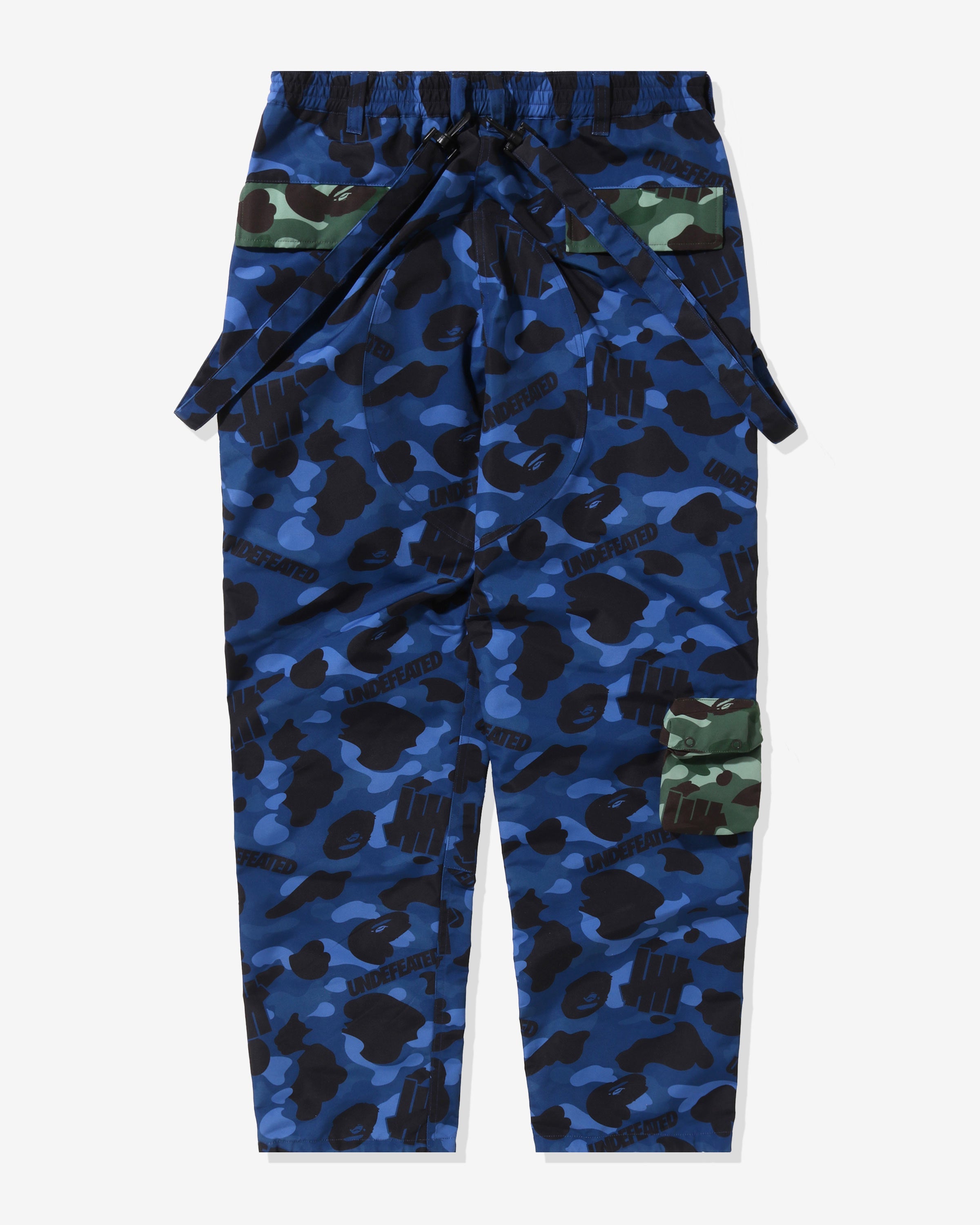 BAPE X UNDEFEATED MULTI POUCH POCKET PANTS - NAVY -