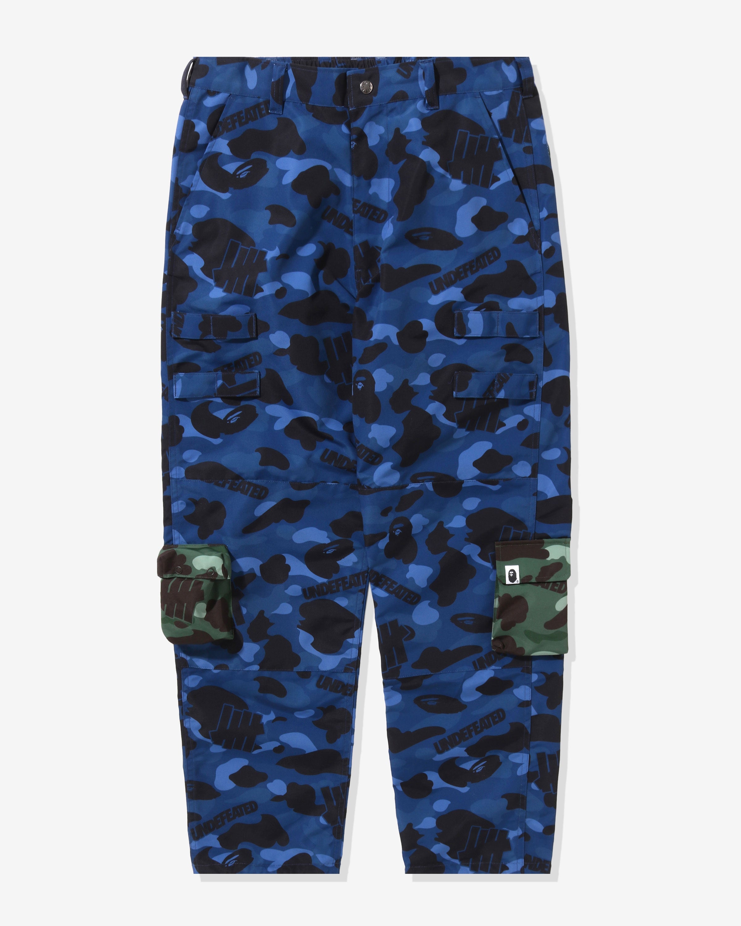 BAPE X UNDEFEATED MULTI POUCH POCKET PANTS - NAVY -