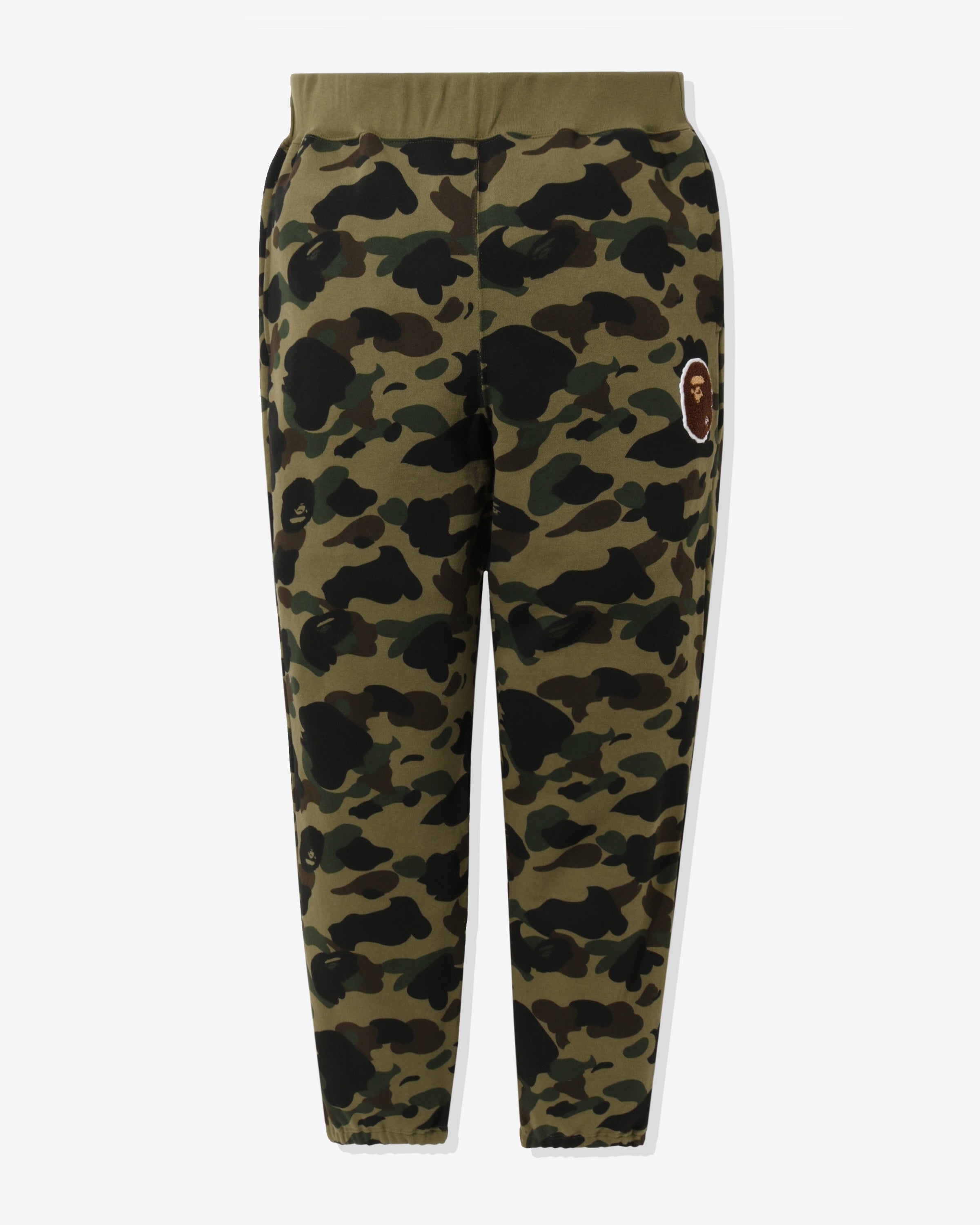 BAPE 1ST CAMO APE HEAD PATCHED SWEAT PANTS - GREEN