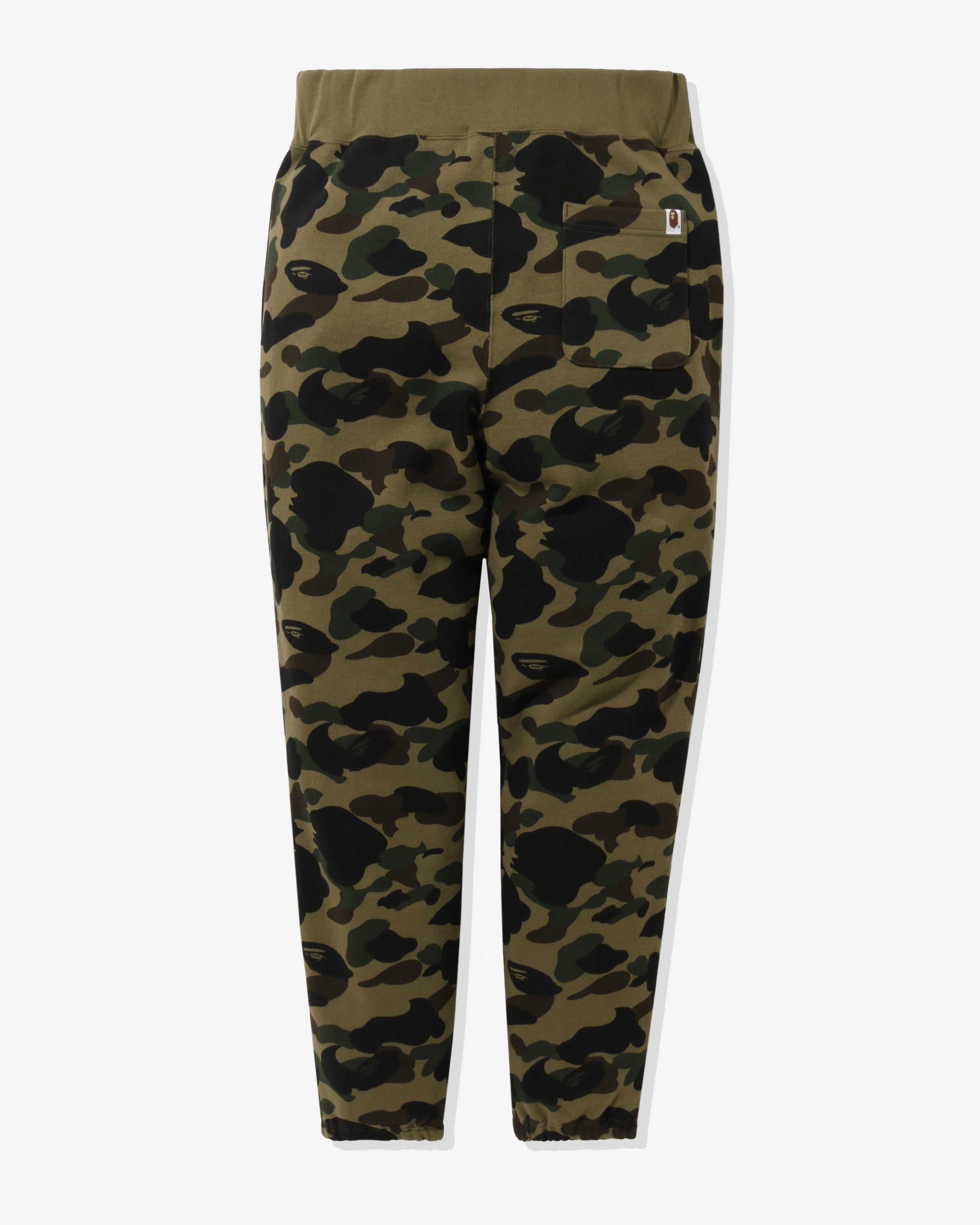 BAPE 1ST CAMO APE HEAD PATCHED SWEAT PANTS - GREEN