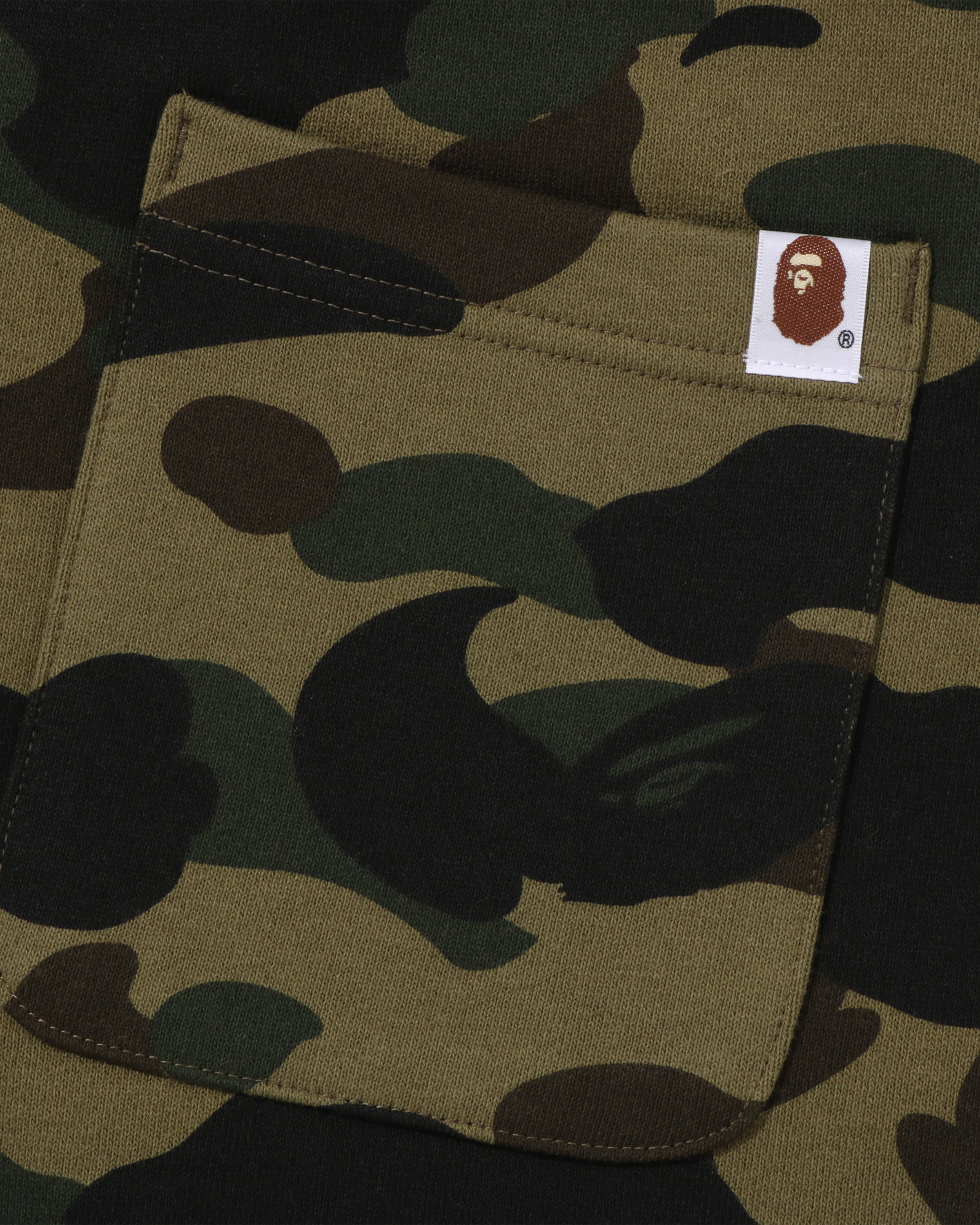 BAPE 1ST CAMO APE HEAD PATCHED SWEAT PANTS - GREEN
