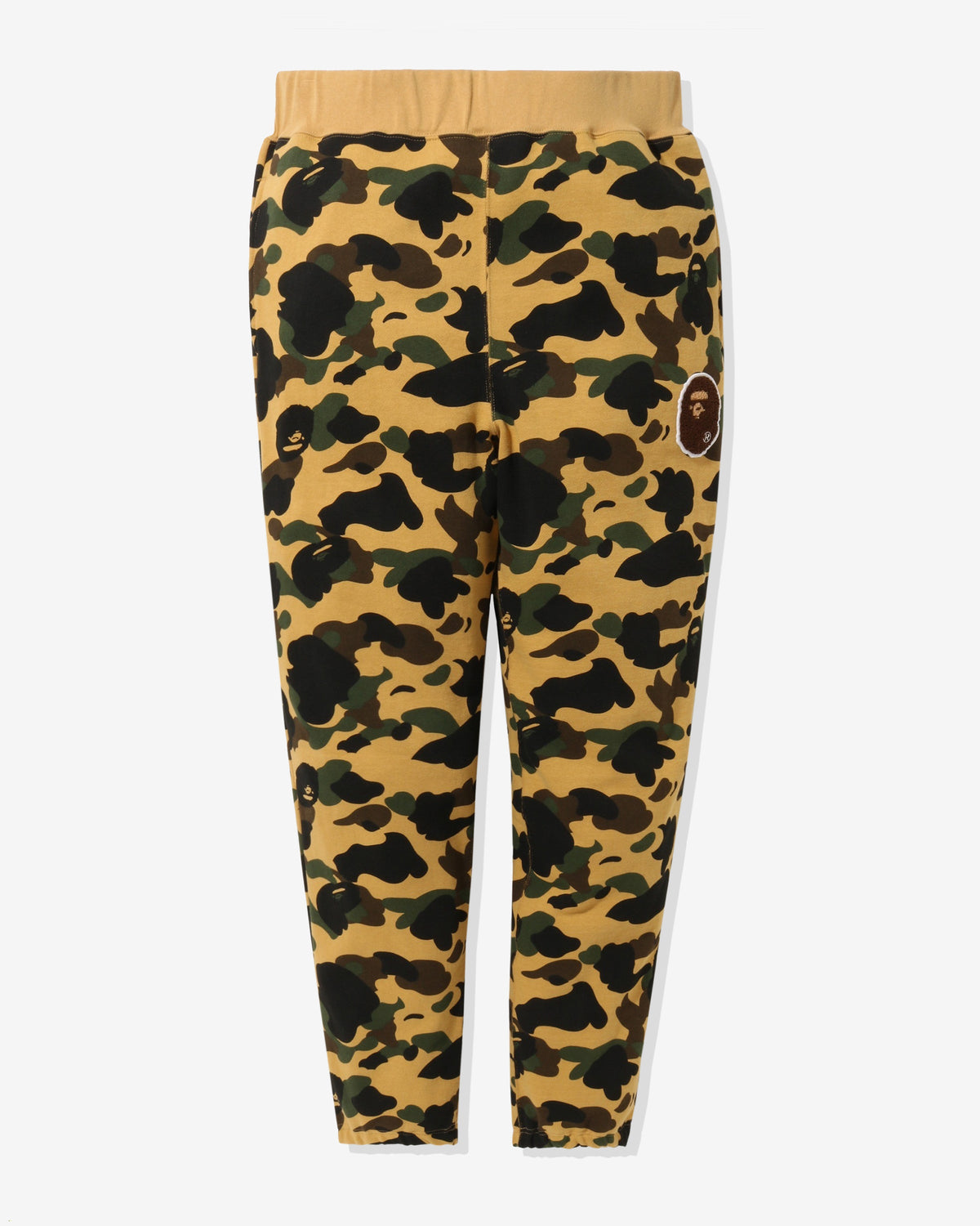 BAPE 1ST CAMO APE HEAD PATCHED SWEAT PANTS - YELLOW