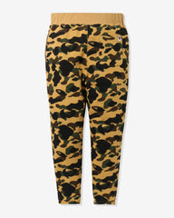 BAPE 1ST CAMO APE HEAD PATCHED SWEAT PANTS - YELLOW