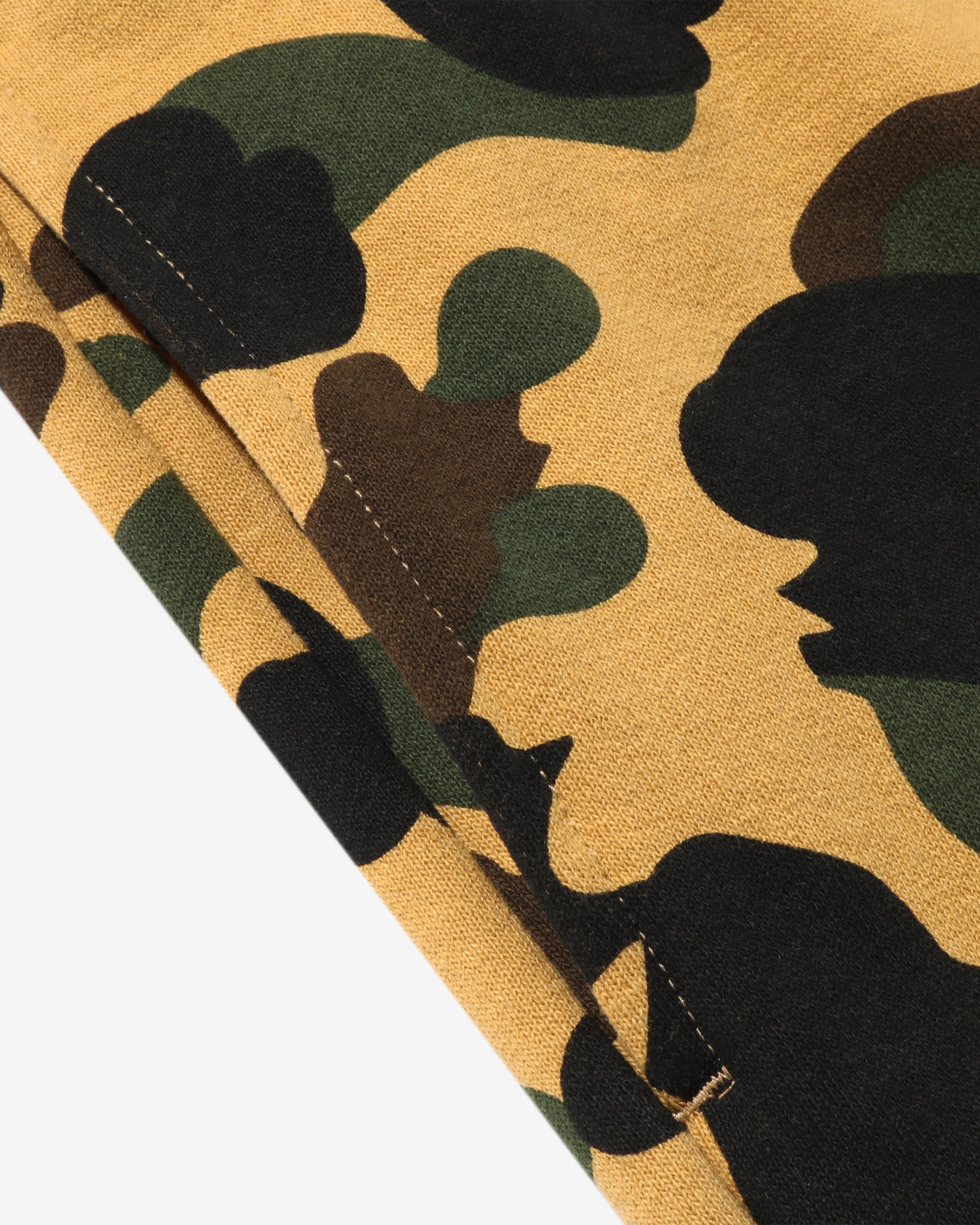 BAPE 1ST CAMO APE HEAD PATCHED SWEAT PANTS - YELLOW