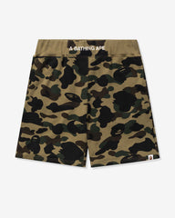 BAPE 1ST CAMO SWEAT SHORTS - GREEN