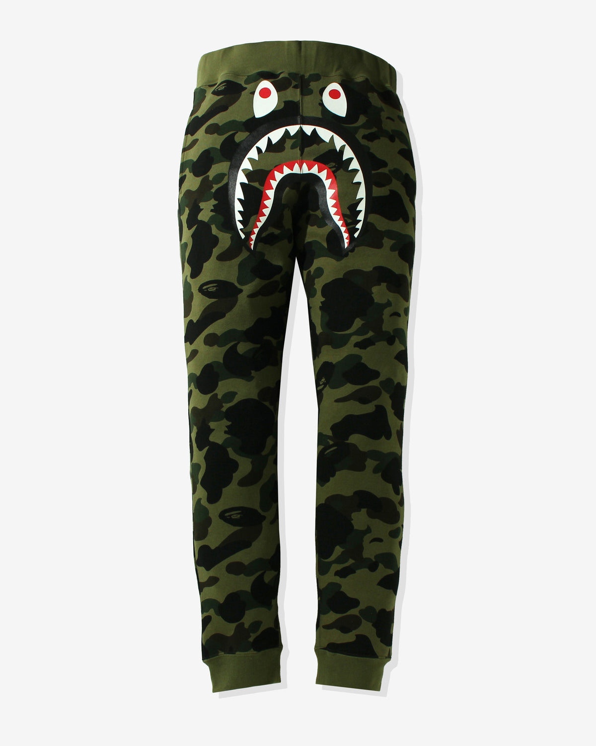 BAPE 1ST CAMO SHARK SLIM FIT SWEAT PANTS - GREEN
