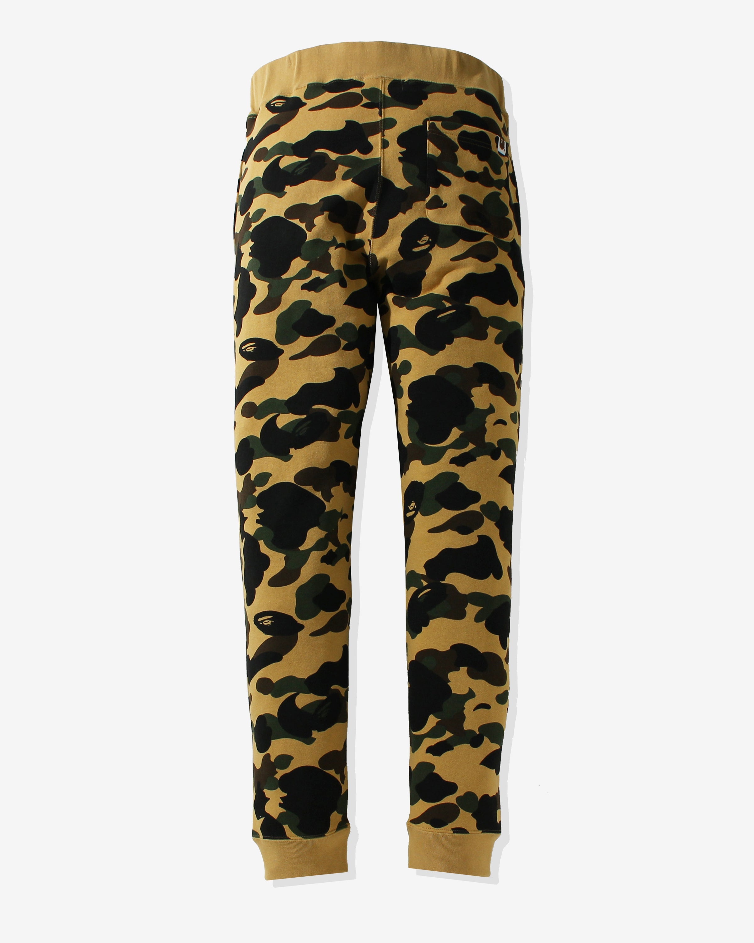 BAPE 1ST CAMO SHARK SLIM FIT SWEAT PANTS - YELLOW