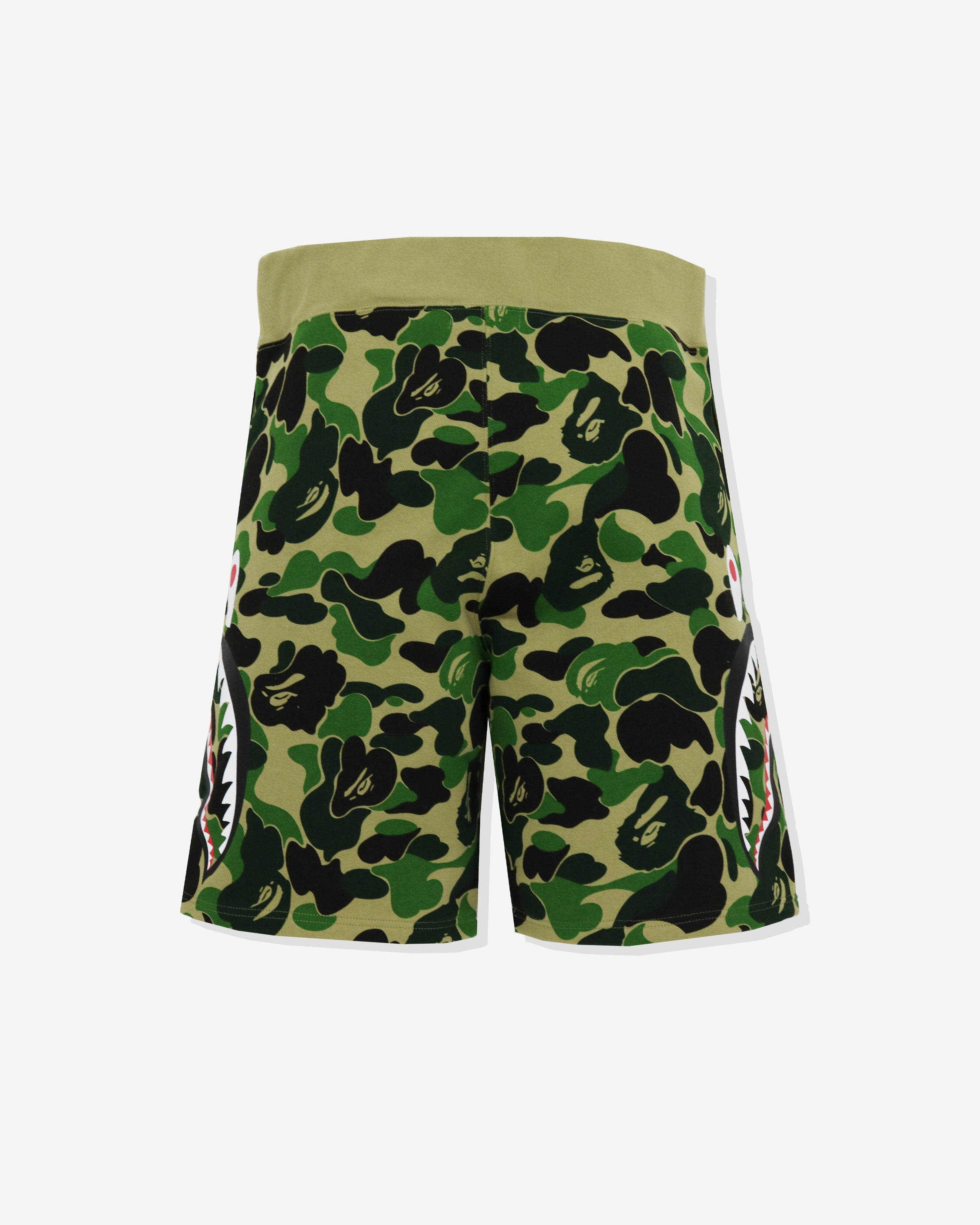 BAPE BIG ABC CAMO SIDE SHARK SWEAT SHORTS - GREEN -