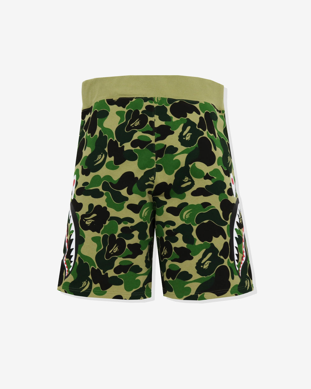BAPE BIG ABC CAMO SIDE SHARK SWEAT SHORTS - GREEN -
