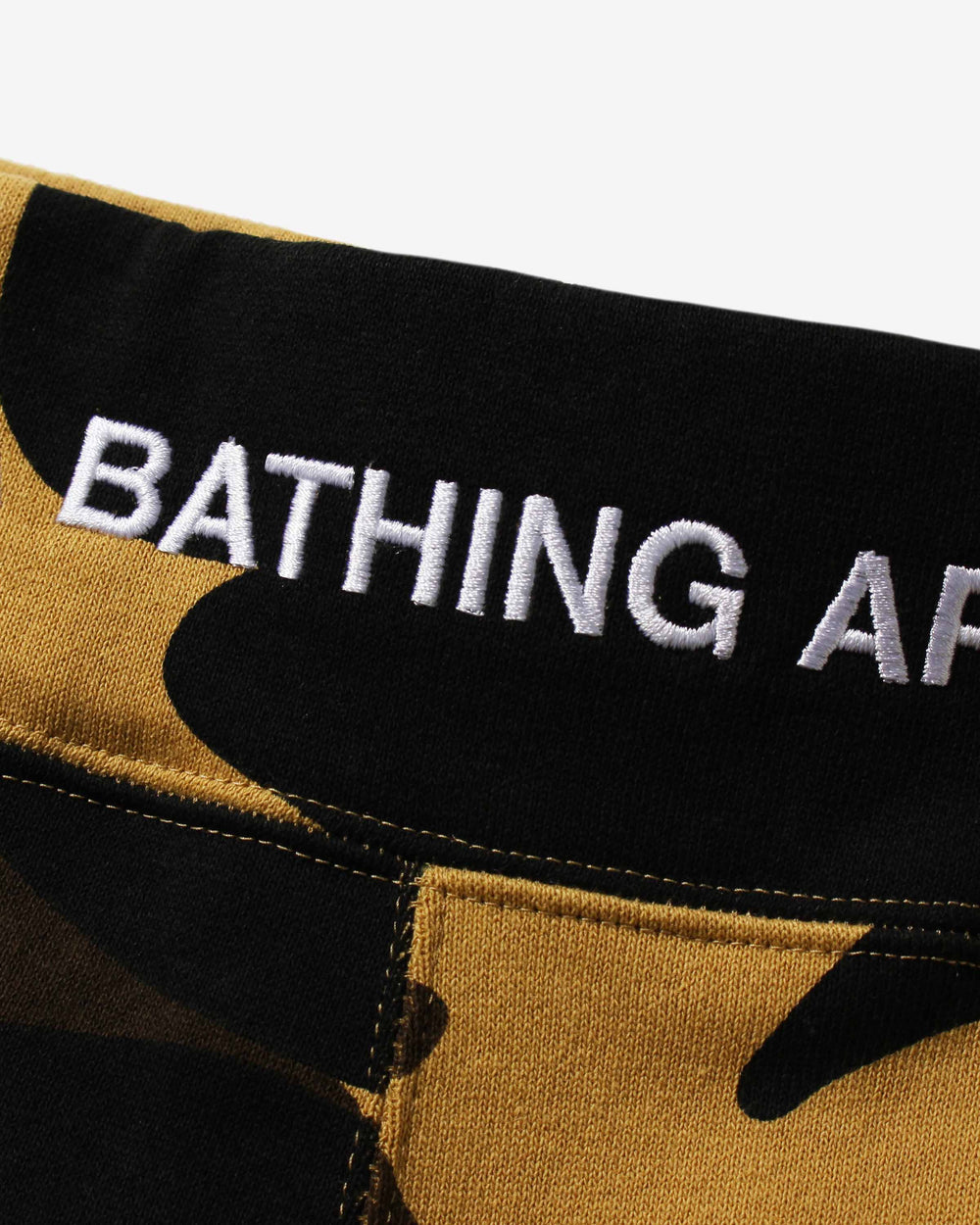 BAPE GIANT 1ST CAMO WIDE FIT SWEAT SHORTS - YELLOW