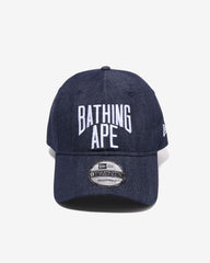 BAPE NYC LOGO DENIM NEW ERA 9TWENTY CAP - INDIGO -