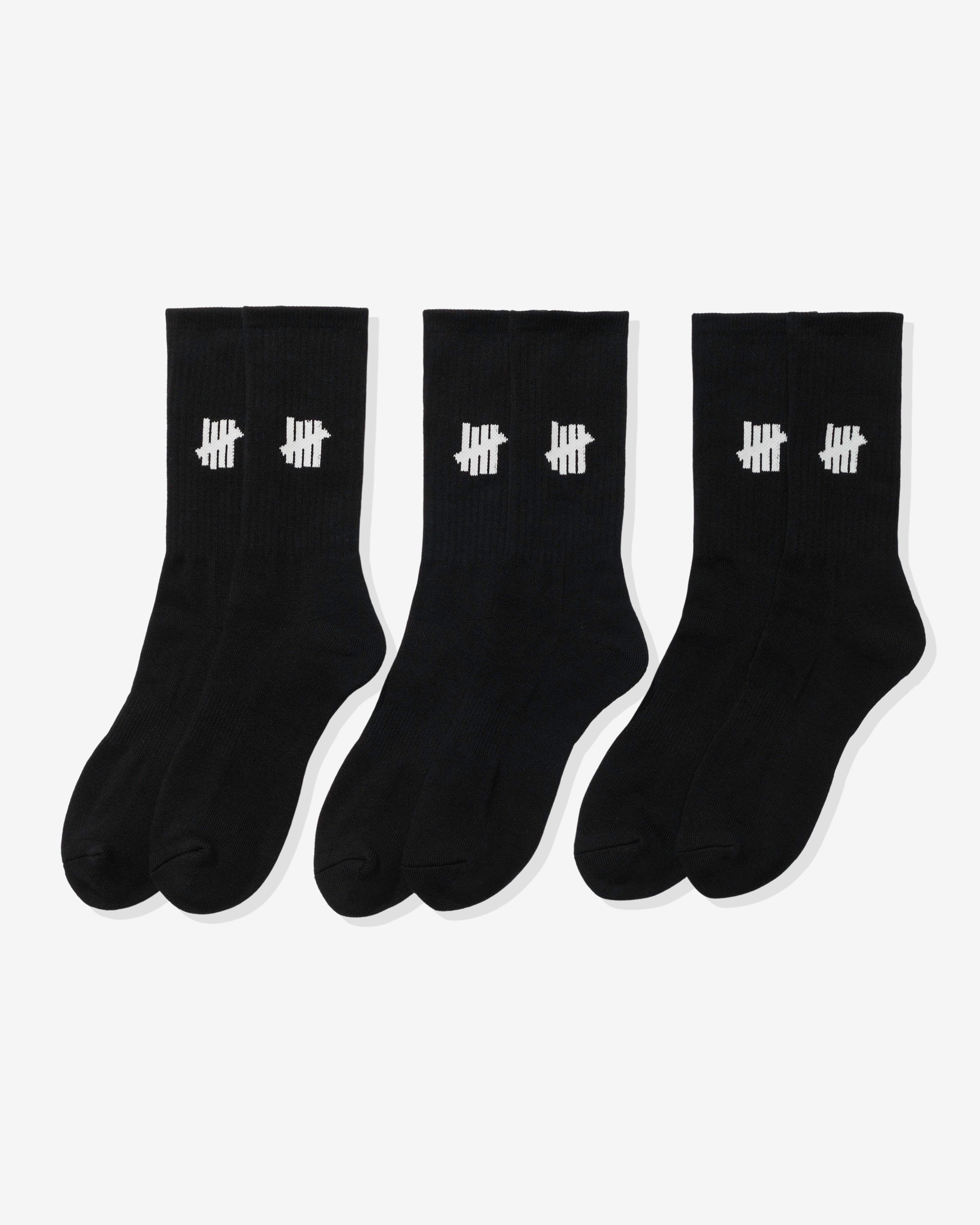 UNDEFEATED ICON CREW SOCK, 3-PACK - BLACK