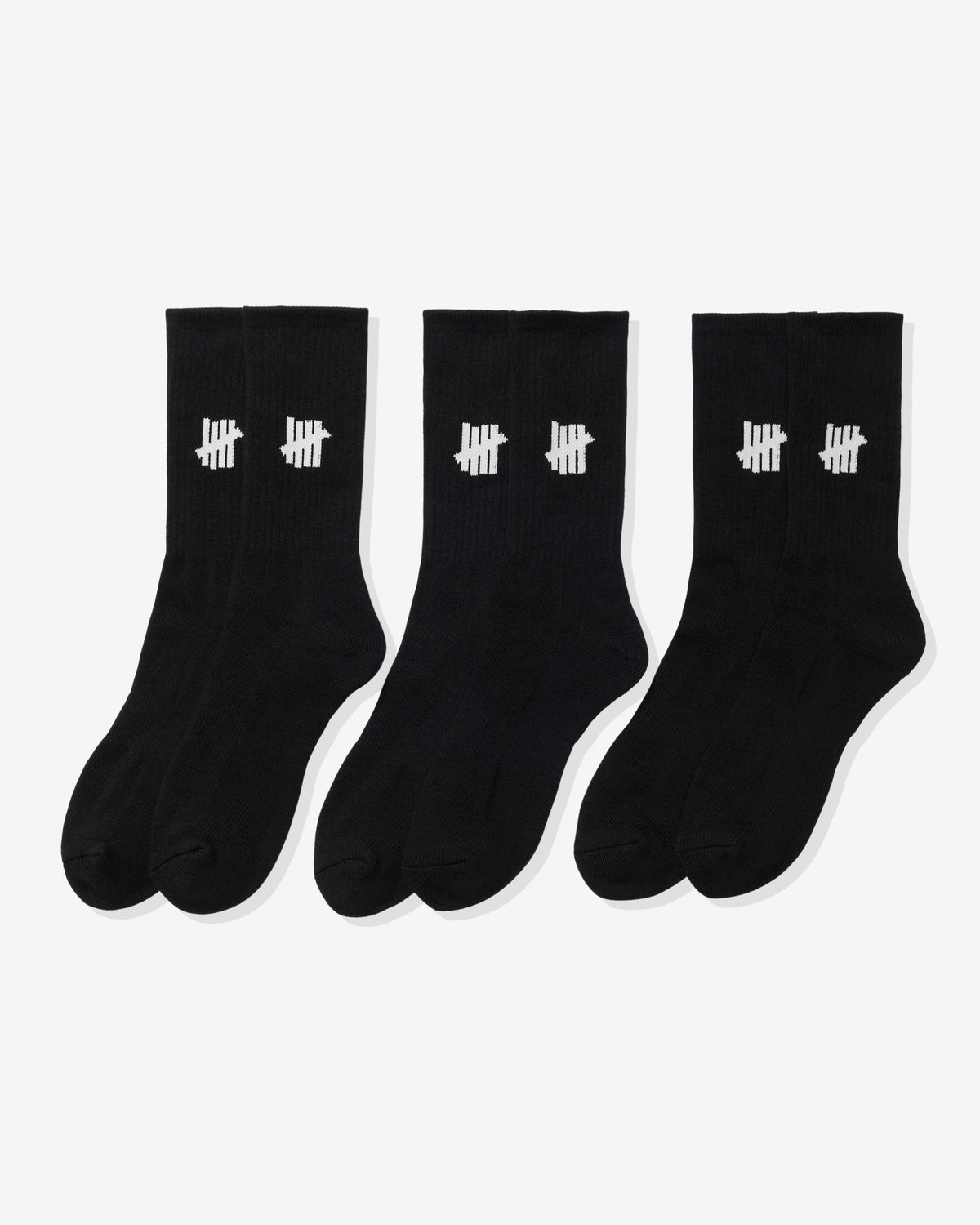 UNDEFEATED ICON CREW SOCK, 3-PACK - BLACK