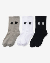 UNDEFEATED ICON CREW SOCK, 3-PACK - MULTI