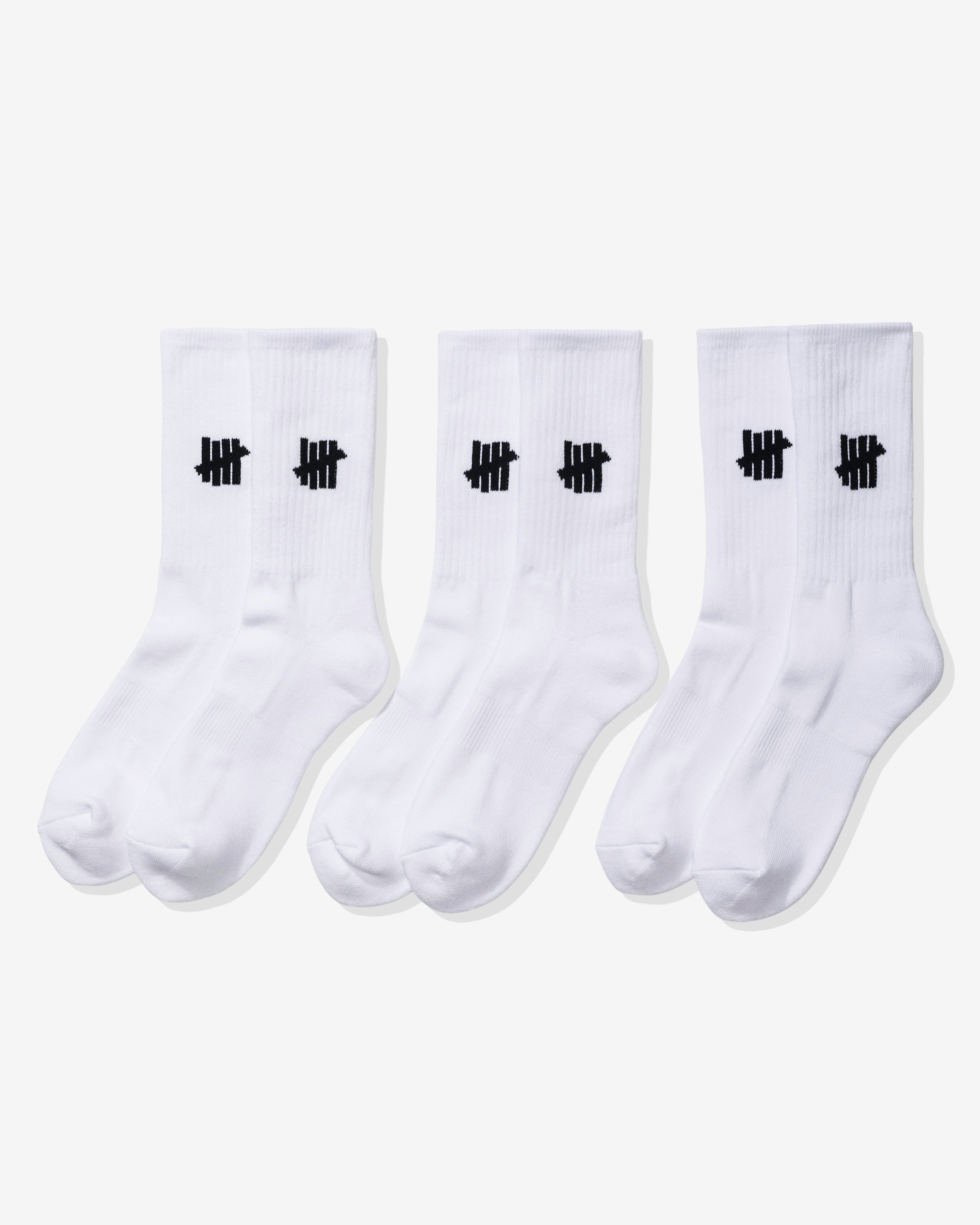 UNDEFEATED ICON CREW SOCK, 3-PACK - WHITE