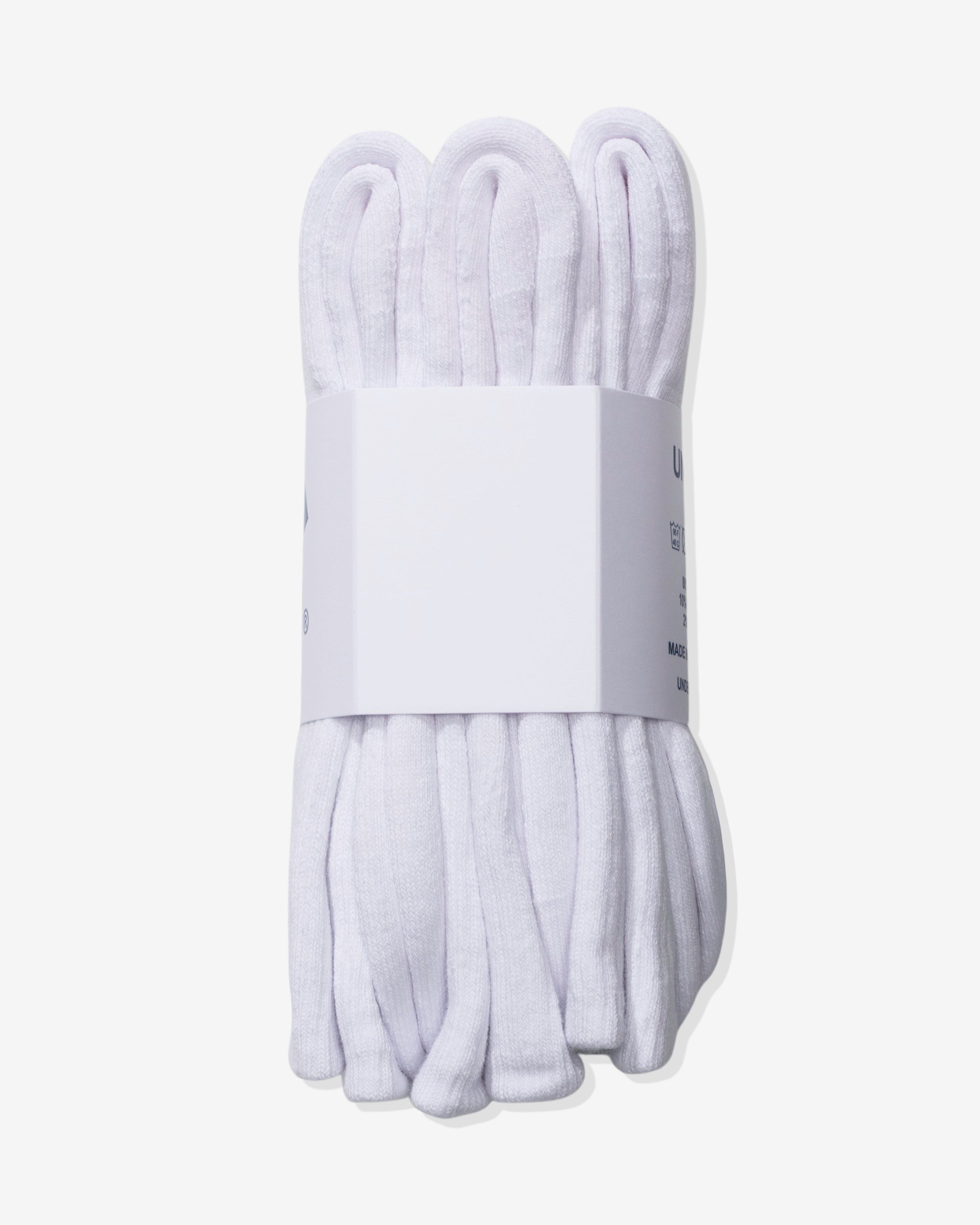 UNDEFEATED ICON CREW SOCK, 3-PACK - WHITE
