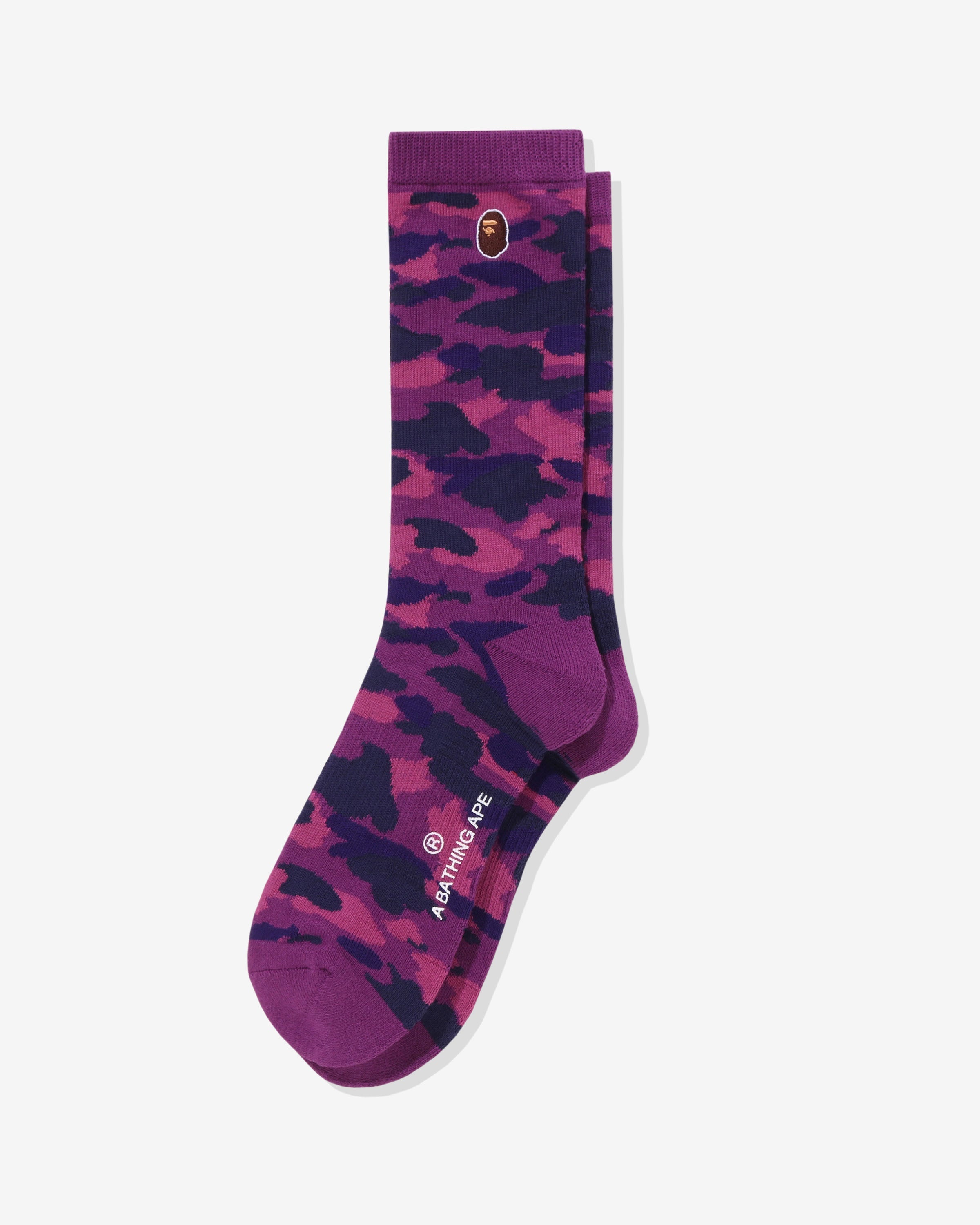 BAPE COLOR CAMO APE HEAD ONE POINT SOCKS - PURPLE