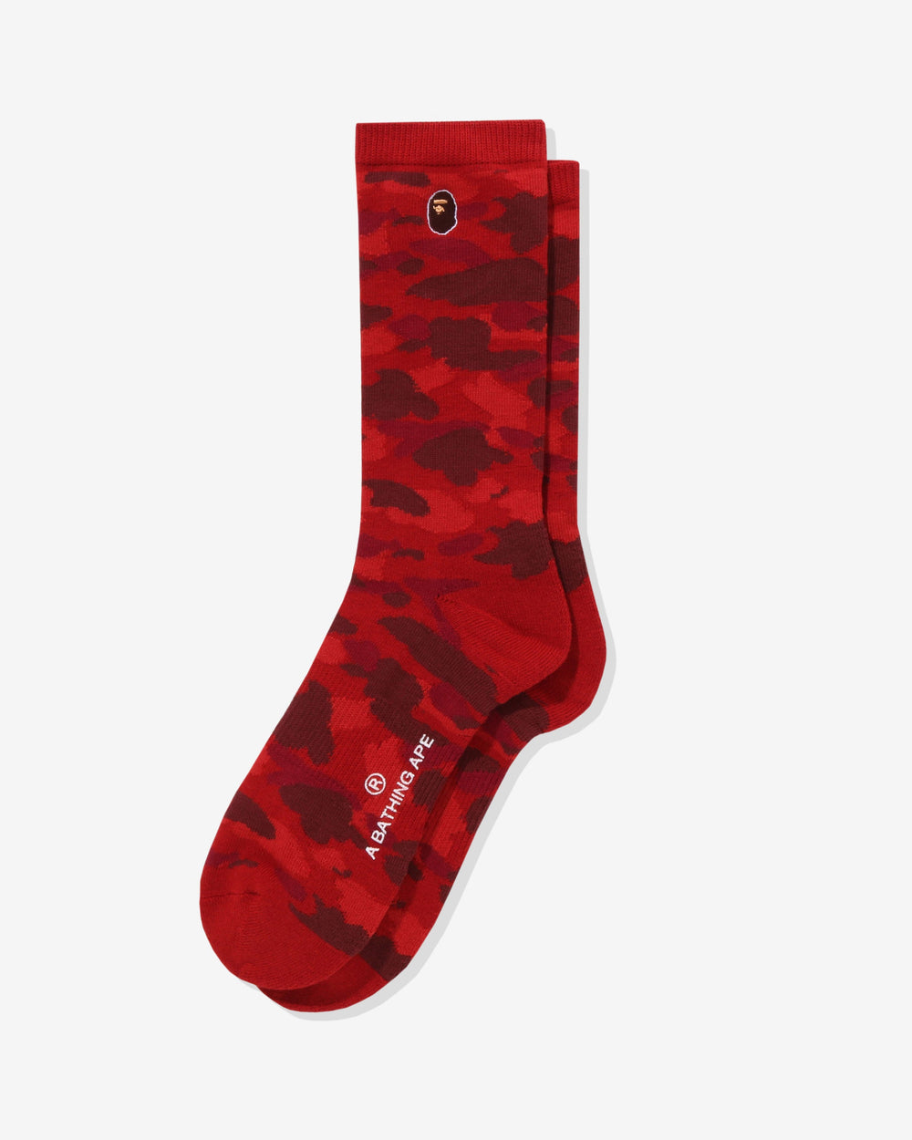 BAPE COLOR CAMO APE HEAD ONE POINT SOCKS - RED