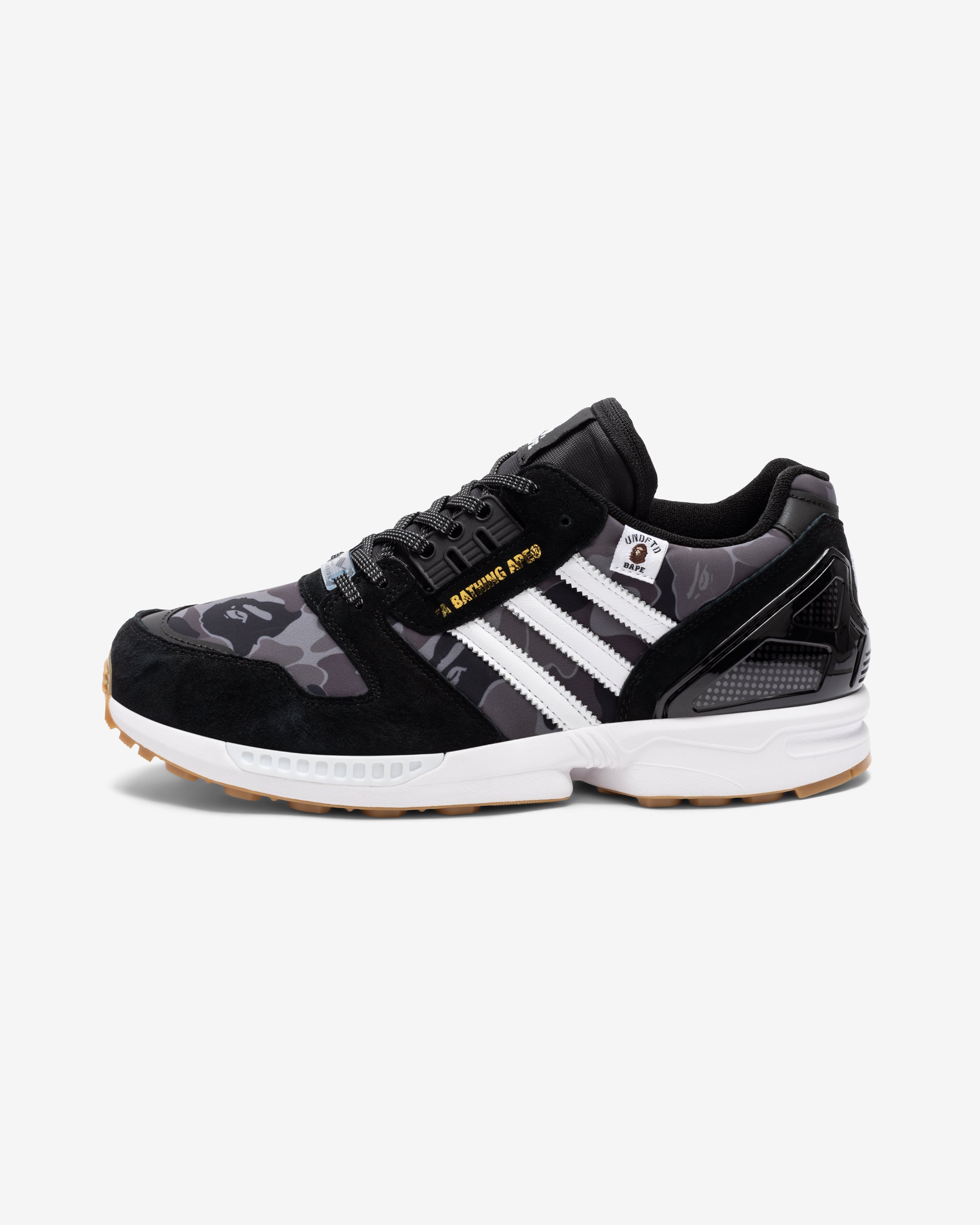 BAPE X UNDEFEATED X ADIDAS ZX 8000 - CBLACK/ CWHITE/ GUM -