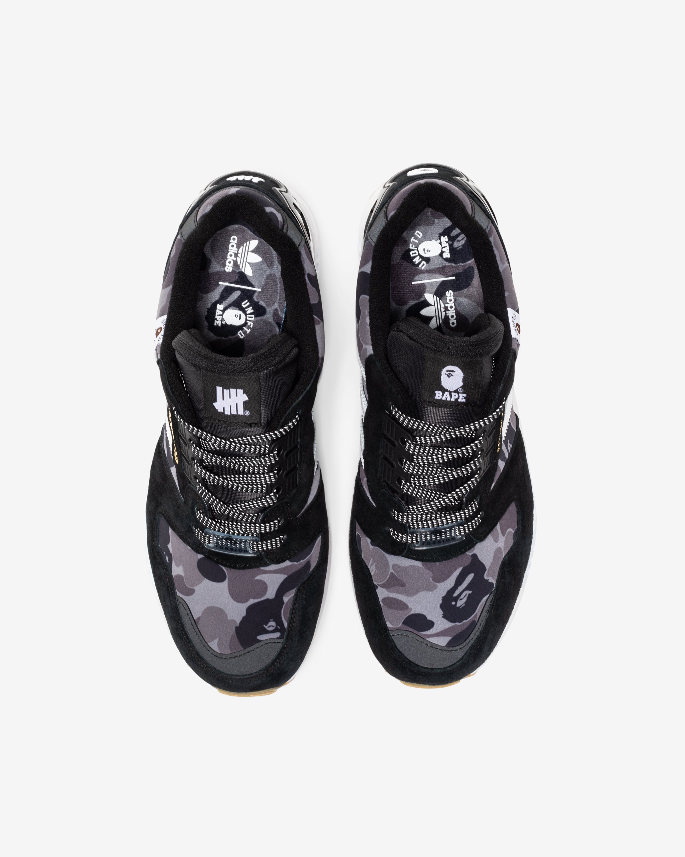 BAPE X UNDEFEATED X ADIDAS ZX 8000 - CBLACK/ CWHITE/ GUM -